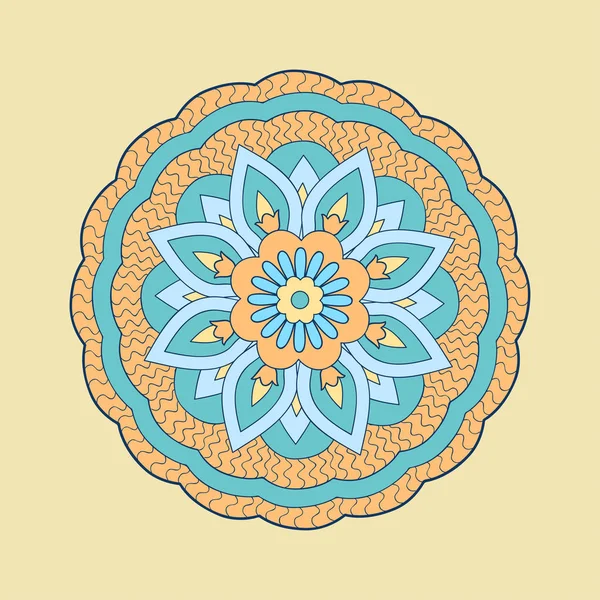 Colorful mandala on the beige background — Stock Vector