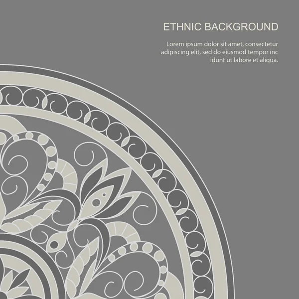 Ethnischer Hintergrund mit Blättern Mandala — Stockvektor
