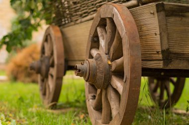 Eski araba. Bahçe tasarımı.