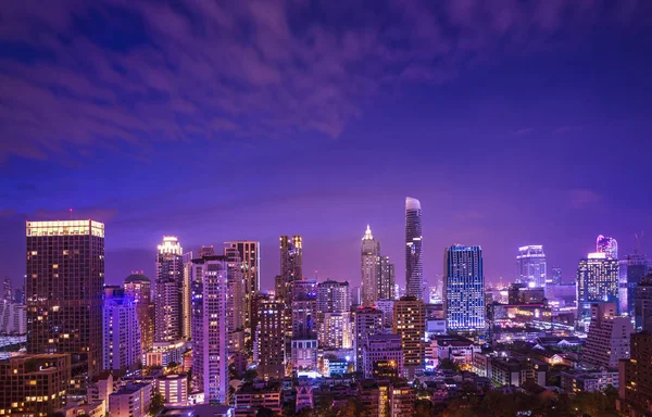 Urban Night Cityscape Twilight Time Cloud Movement Kan Worden Gebruikt — Stockfoto