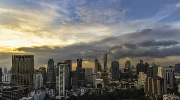 Panorama Abstrait Ville Scène Coucher Soleil Nuage Peut Servir Afficher — Photo