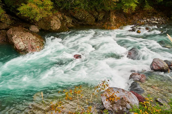 Landschaft Von Nikko Wasserfluss Glatt Bach Teich Herbst Japan Saison — Stockfoto