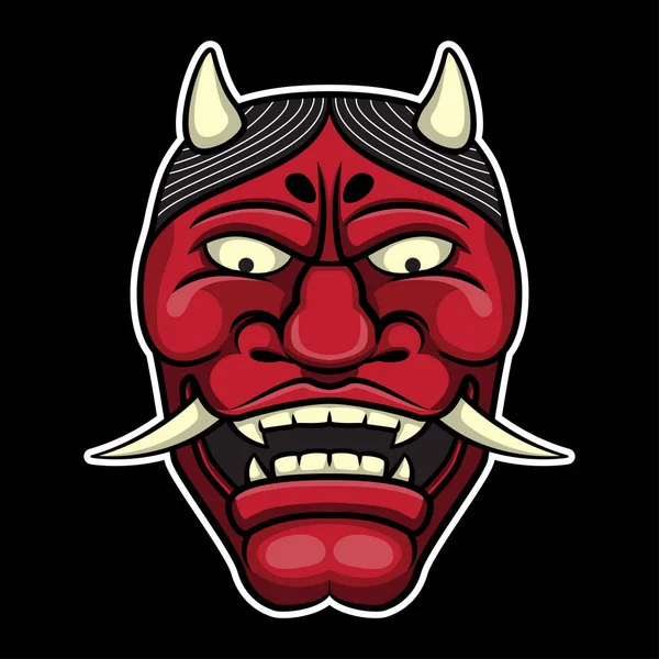Logo de máscara de cabeza Hanya — Vector de stock