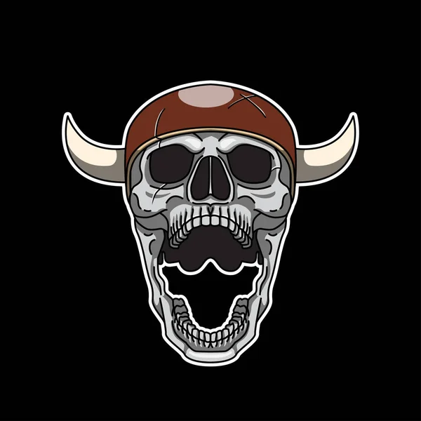 Grito Viking Skull — Vector de stock