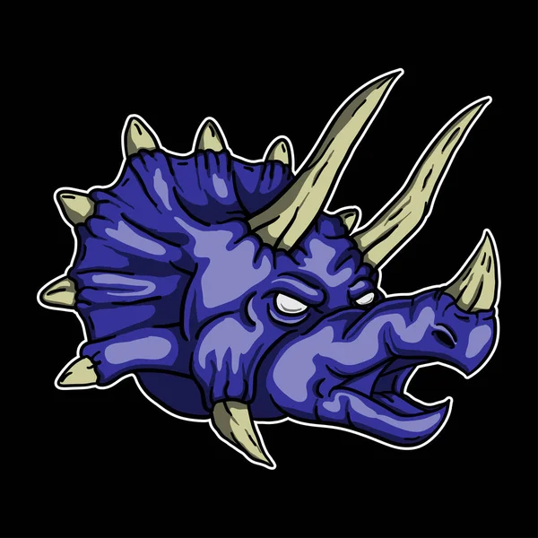 Triceratops Dinozaur Logo Głowa Wektor Ilustracja — Wektor stockowy
