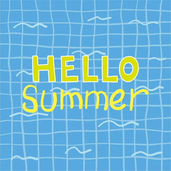 Hola cartel de verano. Hola cartel de verano. Letras modernas manuscritas para tarjetas, carteles, camisetas, etc. . — Vector de stock