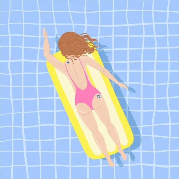 Poster spiaggia estiva con ragazza . — Vettoriale Stock