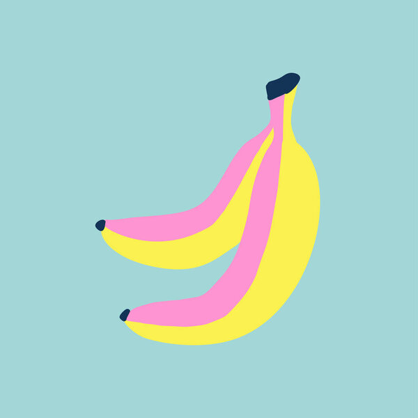 Ручной рисунок банана в стиле эскиза. Пляж
.