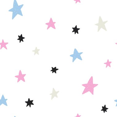 Elle çizilmiş komik yıldız ile Seamless Modeli.