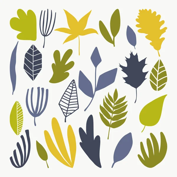 Ilustración vectorial, conjunto de hojas de otoño brillantes para su diseño . — Archivo Imágenes Vectoriales