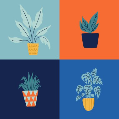 Bahçe aletleri ve saksı ile Seamless modeli.