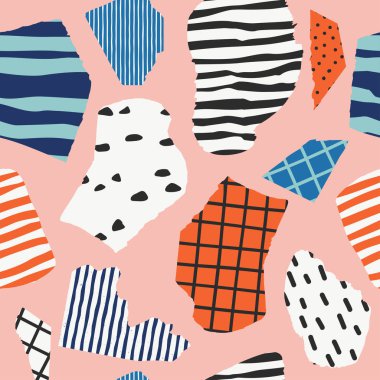 Soyut formlarla trendy vektör seamless modeli.