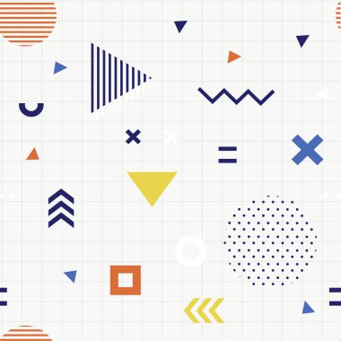 Trendy geometrik memphis seamless modeli.