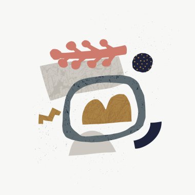 Pastel renkler elemanları ile kompozisyon.   