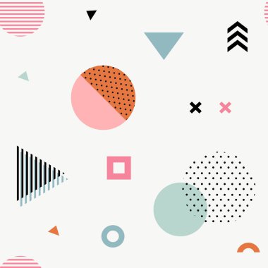 Trendy geometrik memphis seamless modeli.