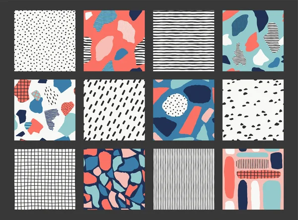 Set met abstracte patroon. — Stockvector