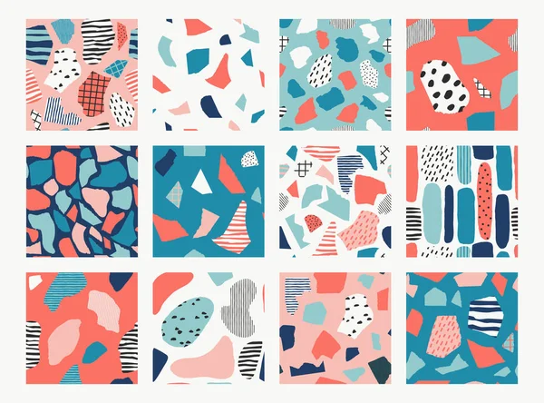 Set met abstracte patroon. — Stockvector