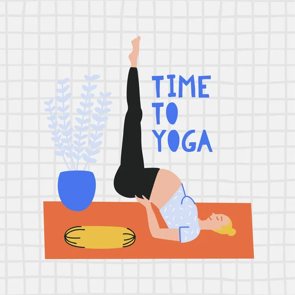 Cute illustration of people doing exercise. Vetores De Stock Royalty-Free