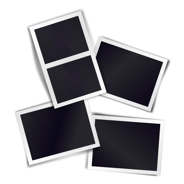 Composition Four Blank Vintage Photo Frames Transparent Background Template Design — Stock Photo, Image