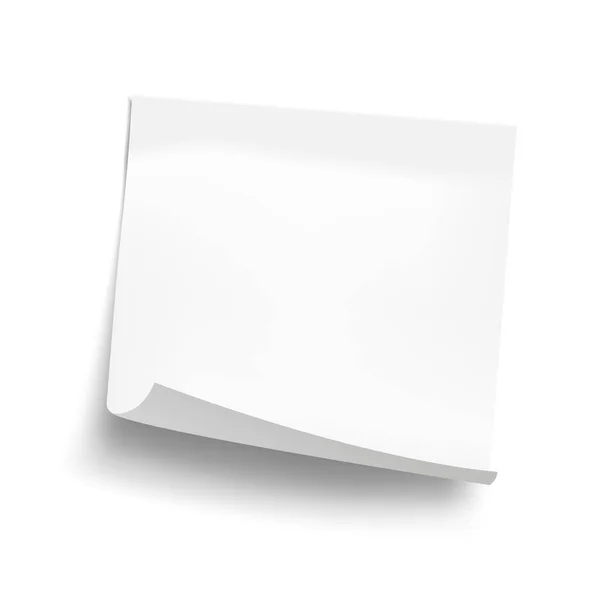 Λευκό Φύλλο Χαρτιού Σημειώσεων Που Απομονώνεται Λευκό Φόντο Κολλώδες Σημείωμα — Φωτογραφία Αρχείου