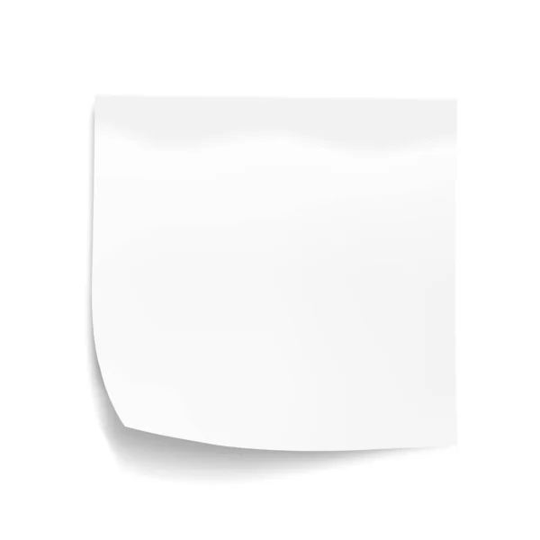 白い背景に分離されたノートペーパーの白いシート 付箋だ 白い紙のモックアップ ベクターイラスト — ストック写真