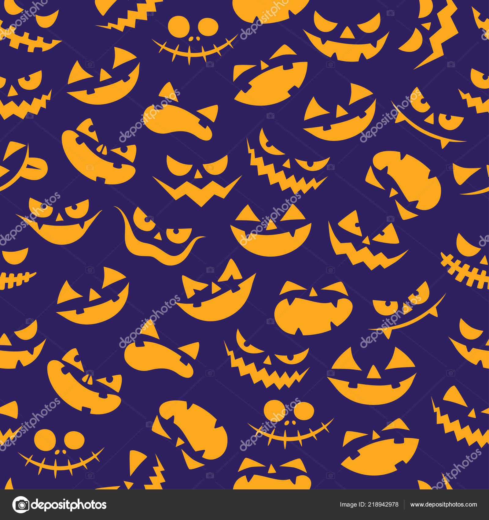 Nahtlose Minimal Cartoon Halloween Vektormuster Mit Kürbis