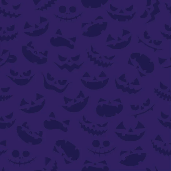 Seamless Minimal Cartoon Halloween Vector Pattern Pumpkin Scary Funny Faces — Stock Vector