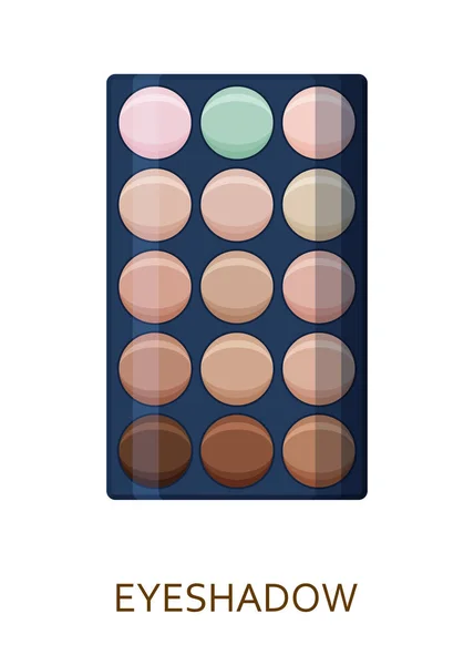 Eyeshadow palette. Tworzą tło. Kolekcja ikony kosmetycznych — Wektor stockowy