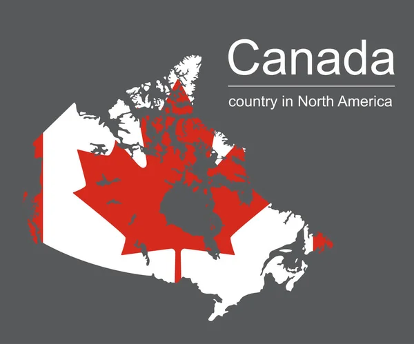 Mapa y bandera de Canadá sobre fondo negro, ilustración vectorial — Archivo Imágenes Vectoriales