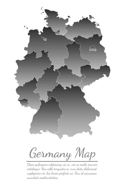 Konzeptkarte von Deutschland auf weißem Hintergrund, Vektorillustration — Stockvektor