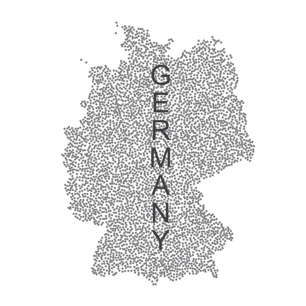 Almanya'nın vektör noktalı haritada beyaz arka plan — Stok Vektör