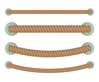 Gerçekçi deniz ip knot bükülmüş. Beyaz baclground izole bölücüler