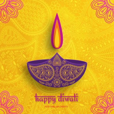 Hindistan 'daki Diwali festivali için tebrik kartı.