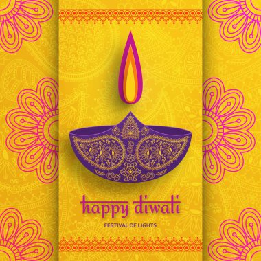 Hindistan 'daki Diwali festivali için tebrik kartı.
