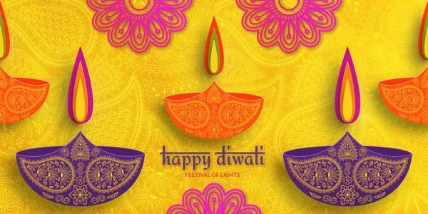 Greeting card for Diwali festival celebration in India — Stock Vector