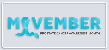 Prostat Kanseri Farkındalık ay arka plan mavi kurdele ile