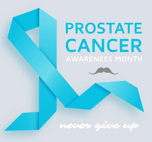 Prostate cancer awareness month background with blue ribbon — Stock Vector