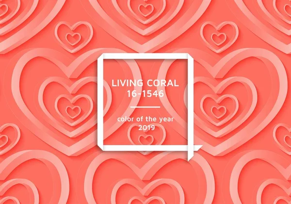 Fondo de coral vivo de moda con formas imposibles. Plantilla para pancartas, tarjetas, volantes o folletos — Vector de stock