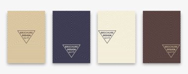 Kapak tasarımı geometrik noktalı çizgilerle. En az broşür şablonu