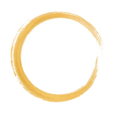 Vektör boya fırça daire darbesi. Soyut Japon tarzı çizilen mürekkep el