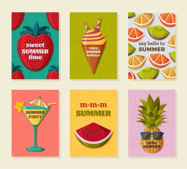 Afiş ve duvar kağıtları, davet kartları ve posterler için yaz arka plan şablonu