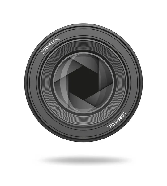 Diafragma pictogram. Camera sluiter lens membraan rij — Stockvector