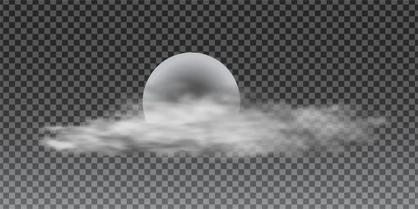 Mística Fondo cielo nocturno con luna llena, nubes y estrellas. Noche de luna. Ilustración vectorial. — Vector de stock