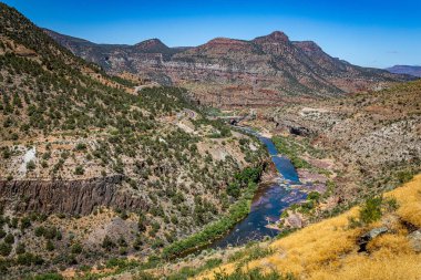 Salt River Canyon Wilderness is a popular hiking and kataking destination between Globe and Show Low, Arizona bisected by U.S. Highway 60. clipart