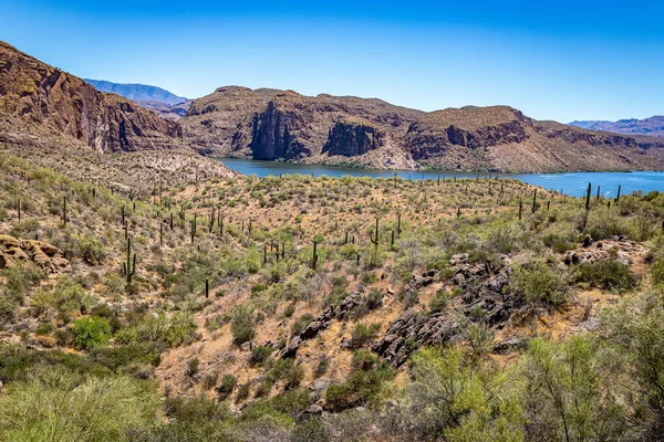 Vistas Del Desierto Largo Arizona State Rout Una Antigua Ruta — Foto de Stock