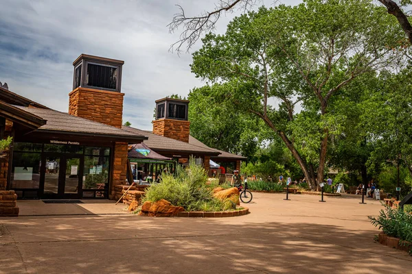 Zion National Park Utah Junio 2020 Centro Visitantes Los Terrenos — Foto de Stock