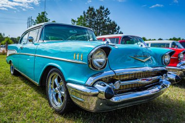 Savannah, GA / USA - 21 Nisan 1957 Chevrolet BelAir, Georgia, Savannah 'daki bir araba fuarında..