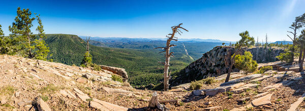 A view from the Mogollon Rim which forms the southern edge of the Colorado Plateau in northern Arizona.