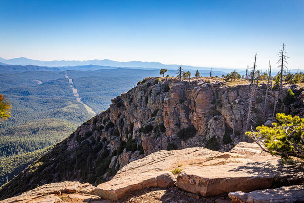 A view from the Mogollon Rim which forms the southern edge of the Colorado Plateau in northern Arizona.
