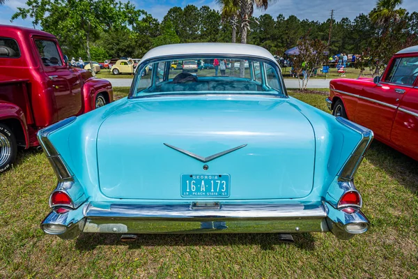 Savannah Usa April 2018 1957 Chevrolet 210 Door Sedan Έκθεση — Φωτογραφία Αρχείου